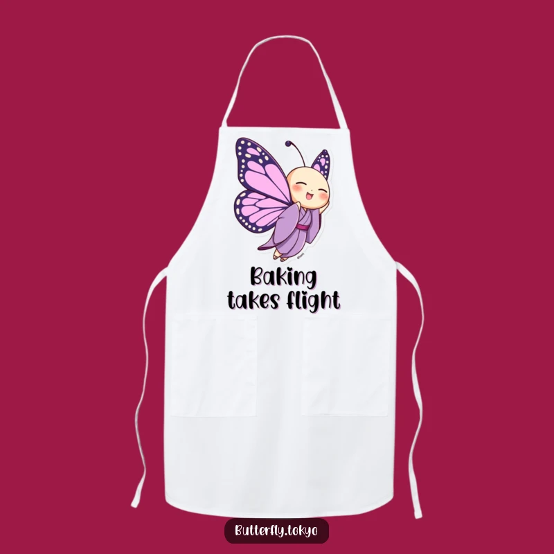Funny Butterfly Purple Kimono Apron: Cook with Joyful Flight