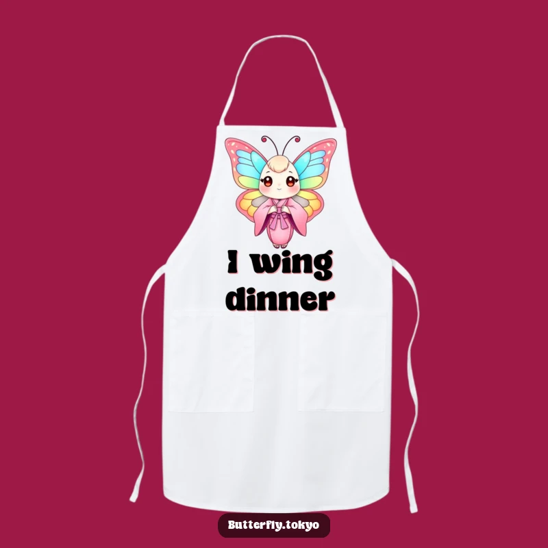 Funny Butterfly Pink Kimono Apron: Cook with Artistic Elegance