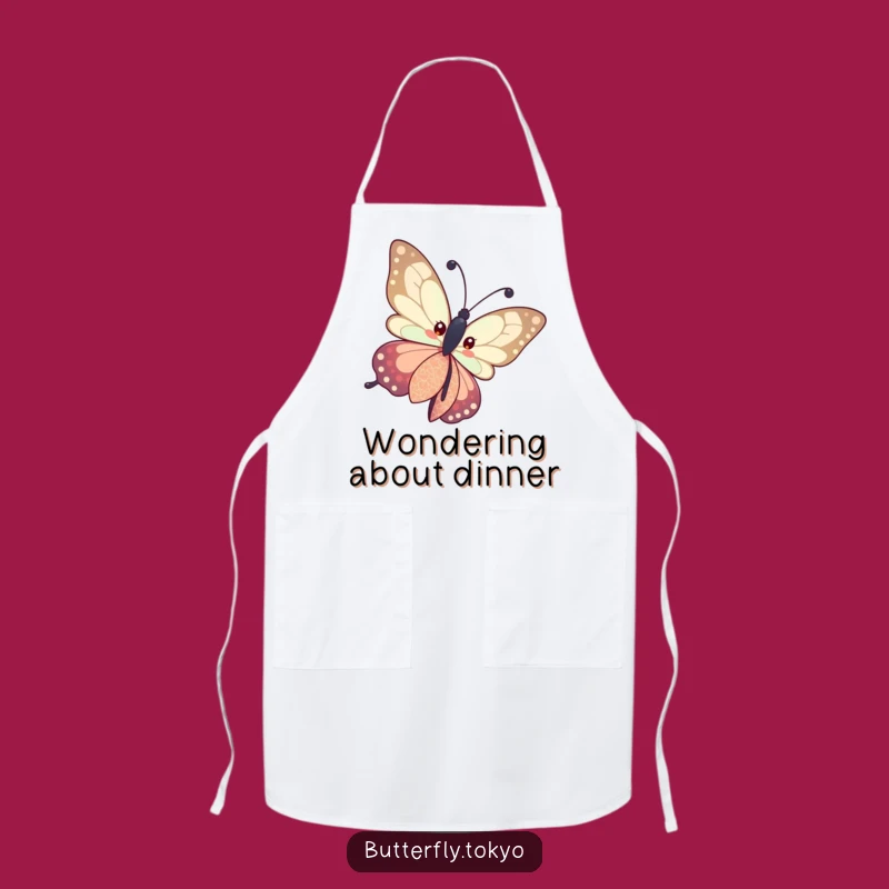 Funny Butterfly Patterned Kimono Apron: Cook with Curious Flair
