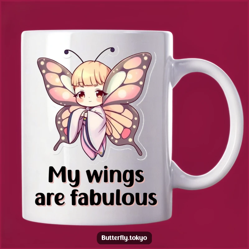 Funny Butterfly Kimono Mug: Elegant Graceful Butterfly, Perfect Humorous Gift