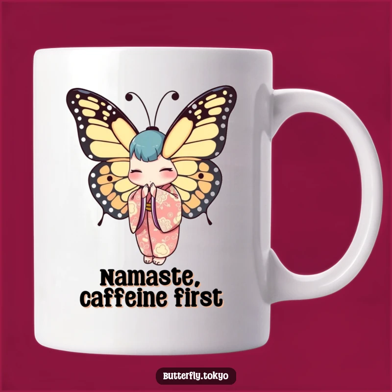 Funny Butterfly Kimono Elegance Mug - Perfect Japanese Art Gift