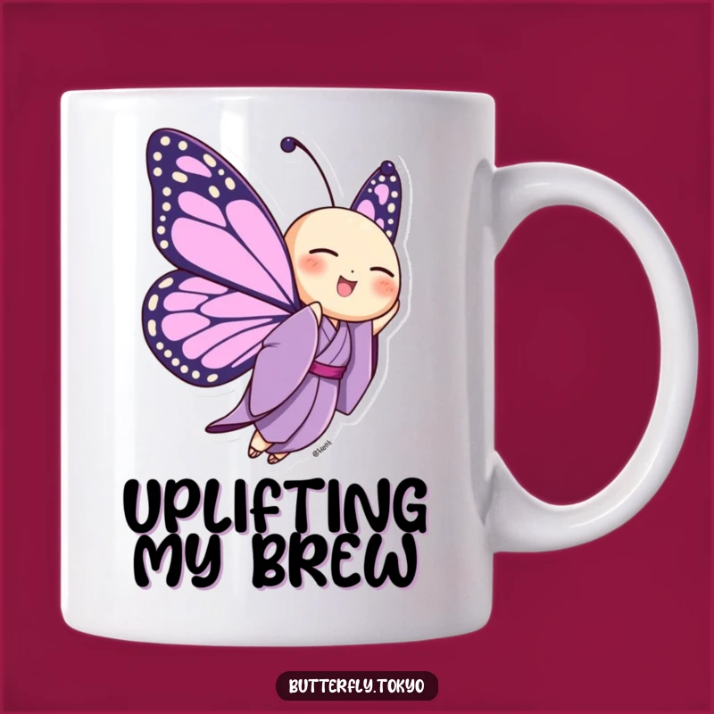 Funny Butterfly Purple Kimono Mug: Soar High Gift for Joyful Mornings