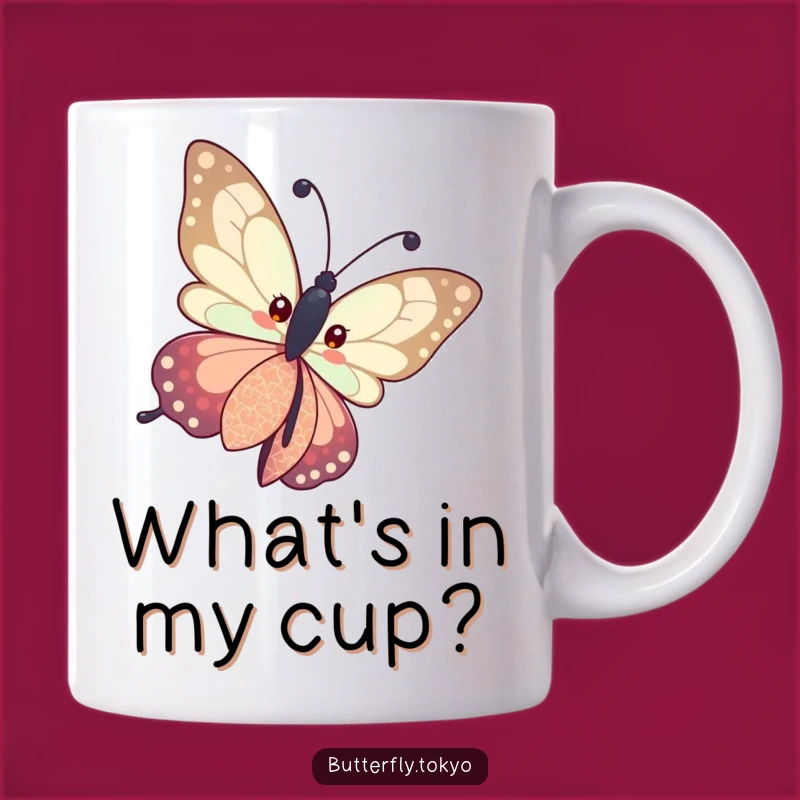 Funny Butterfly Patterned Kimono Mug: Curious Companion's Gift