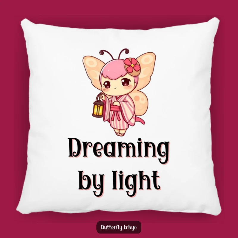 Funny Butterfly Lantern Pillow - Cozy Striped Kimono & Humorous Comfort