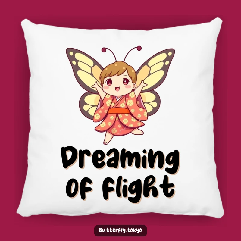 Funny Butterfly Kimono Pillow: Soft & Joyful Decor, Humorous Gift