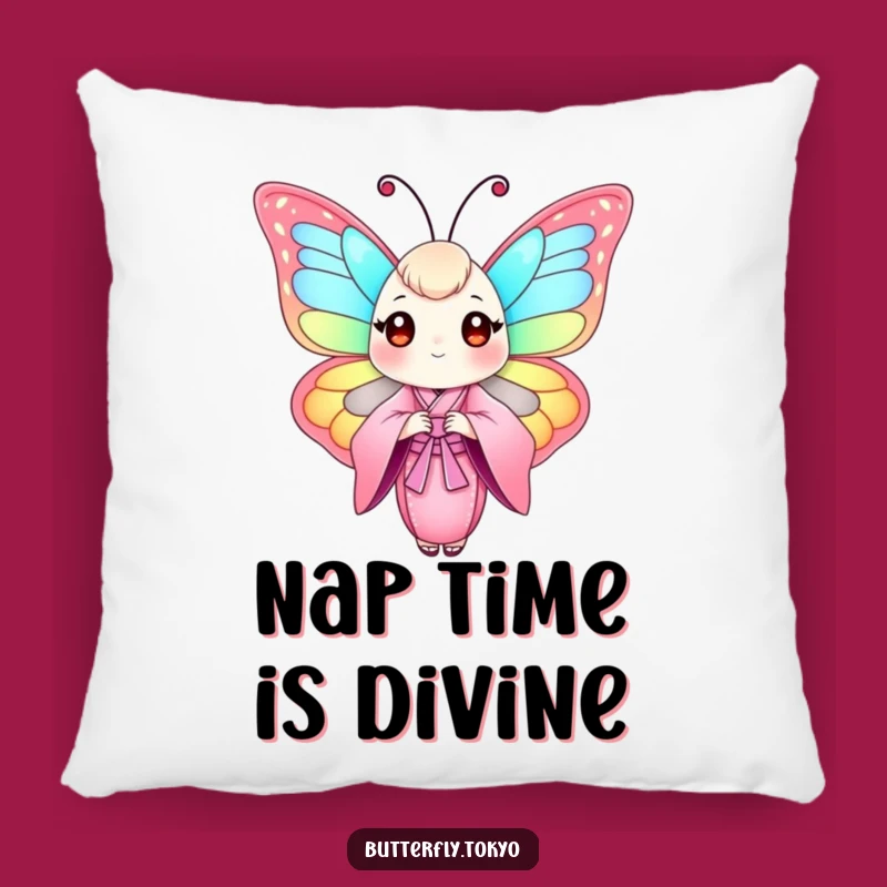 Funny Butterfly Pink Kimono Pillow: Cozy Comfort with Artistic Charm