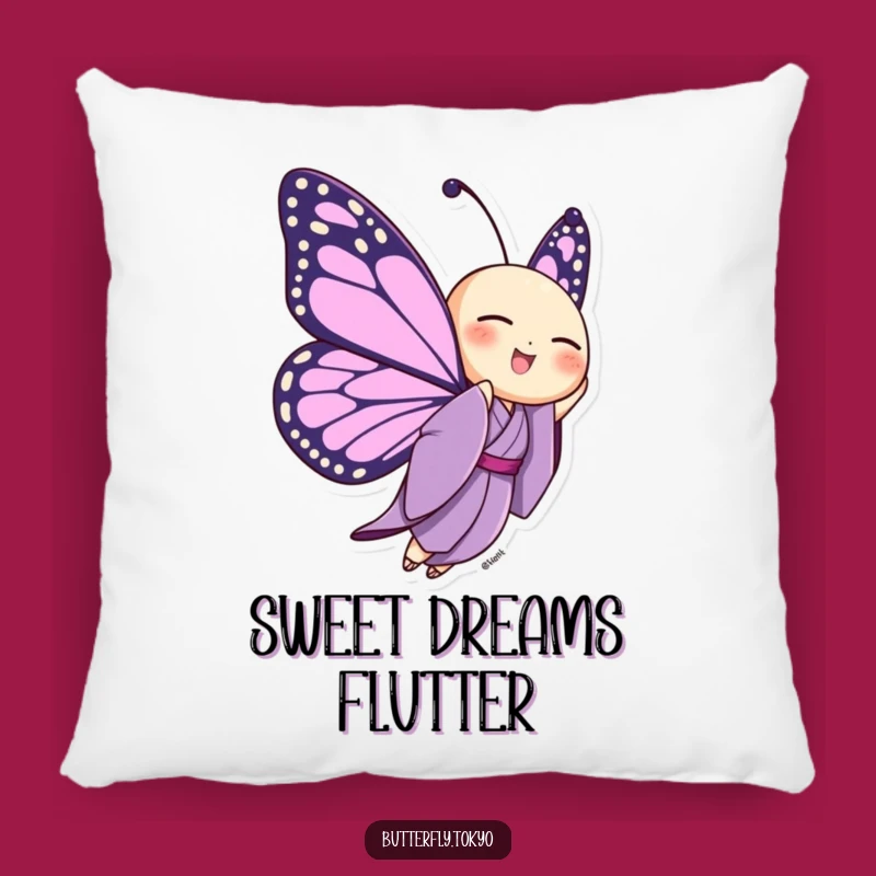 Funny Butterfly Purple Kimono Pillow: Cozy Comfort, Uplifting Vibes