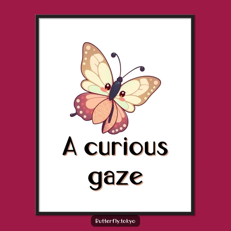 Funny Butterfly Patterned Kimono Digital Art: Instant Curious Charm