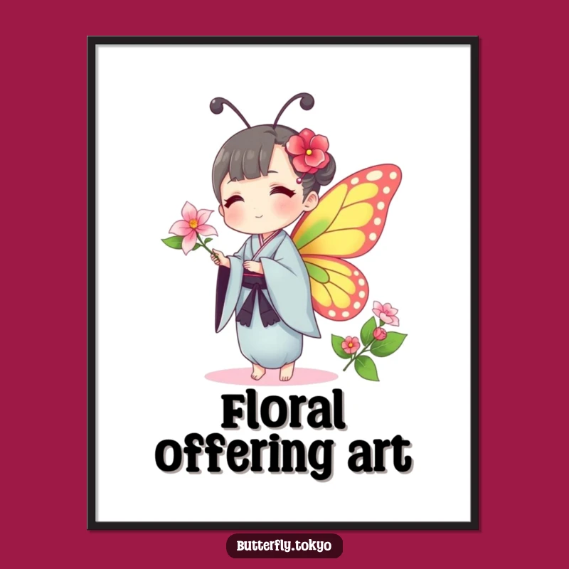 Funny Butterfly Kimono Digital Art: Instant Gentle Humorous Download