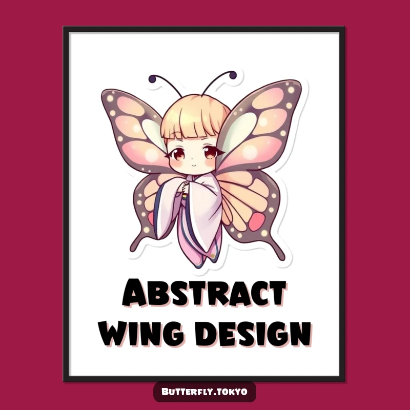 Funny Butterfly Kimono Digital Art: Instant Elegant Humorous Download