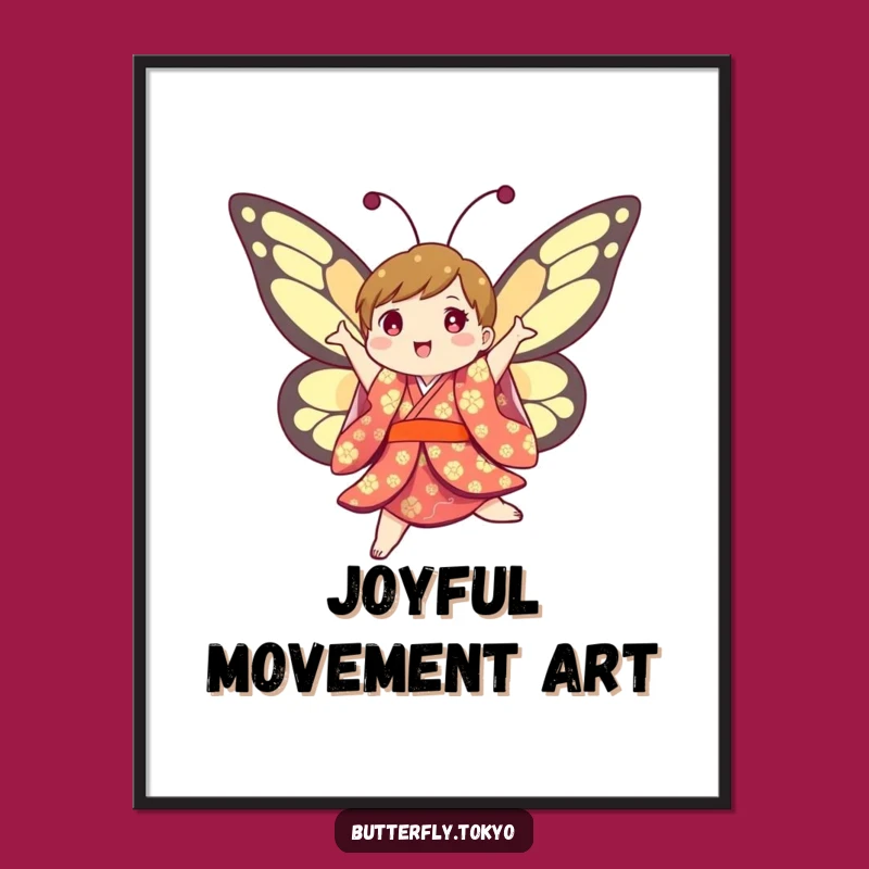 Funny Butterfly Kimono Digital Art: Instant Energetic Humorous Download