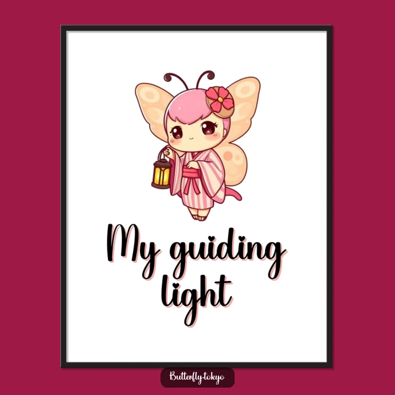 Funny Butterfly Lantern Art Print - Striped Kimono Download for Laughs