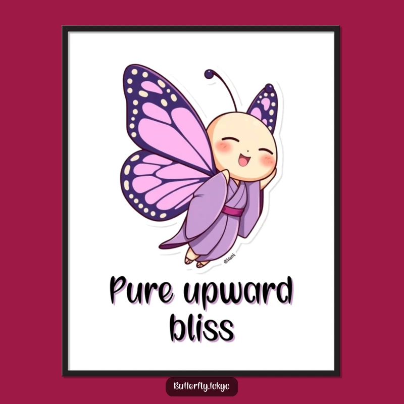 Funny Butterfly Purple Kimono Digital Art: Instant Joyful Flight