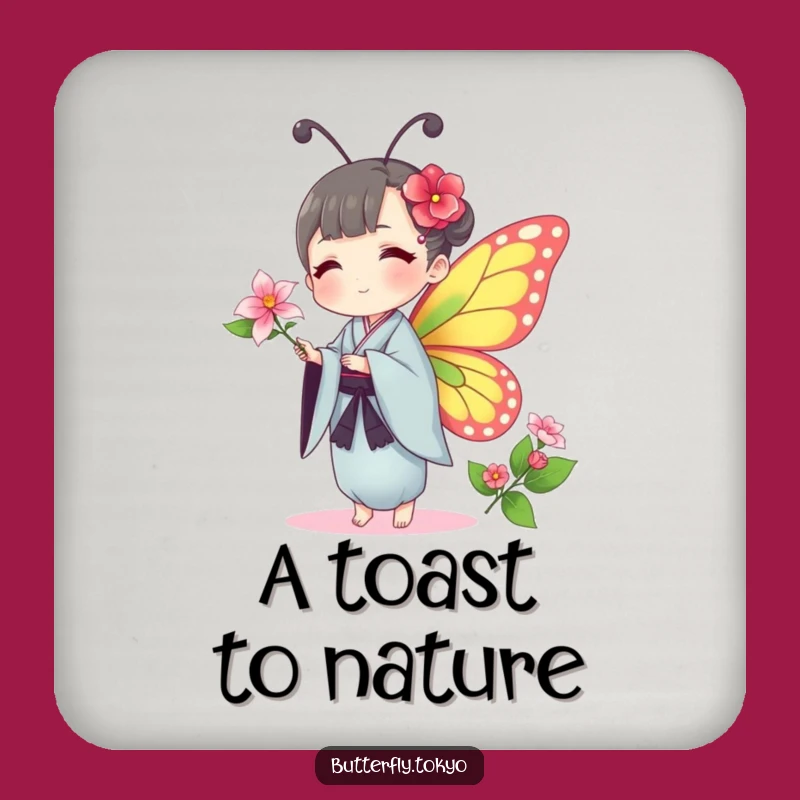 Funny Butterfly Kimono Coasters: Gentle Protection, Humorous Gift