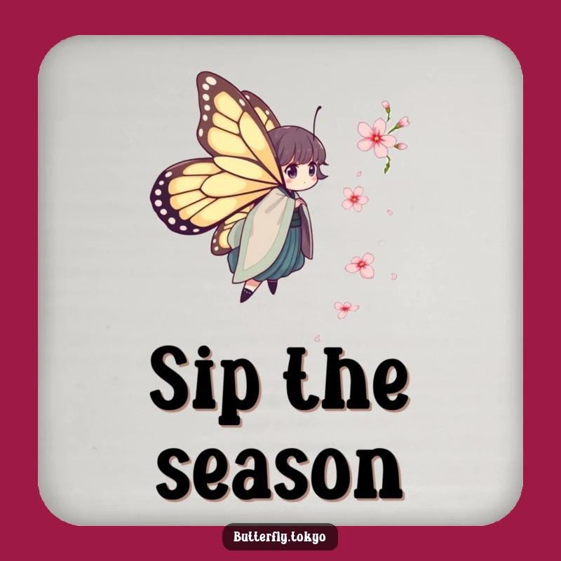 Funny Butterfly Kimono Coasters: Whimsical Protection, Humorous Gift