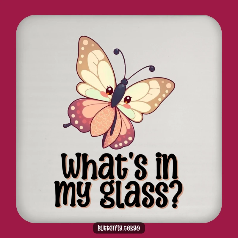 Funny Butterfly Patterned Kimono Coaster: Protect Surfaces with Curious Art