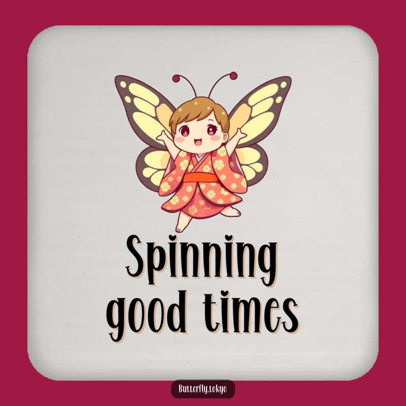 Funny Butterfly Kimono Coasters: Vibrant Protection, Humorous Gift