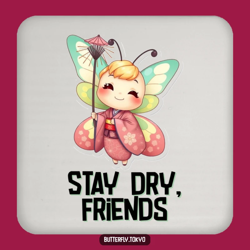 Funny Butterfly Parasol Coasters: Vibrant Table Protection, Humorous Gift