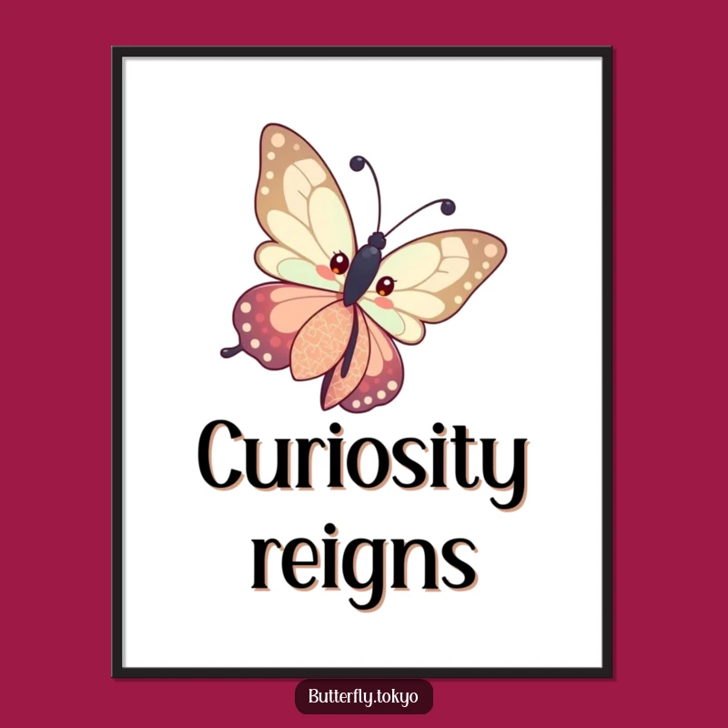 Funny Butterfly Patterned Kimono Poster: Intriguing Art for Your Walls