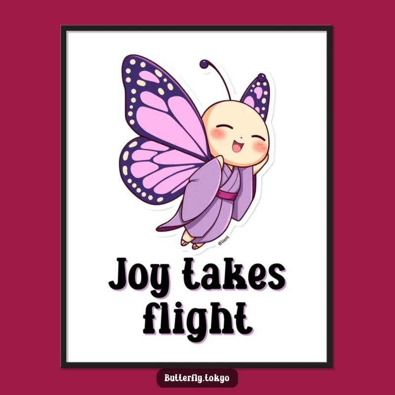 Funny Butterfly Purple Kimono Poster: Inspirational Art for Your Walls
