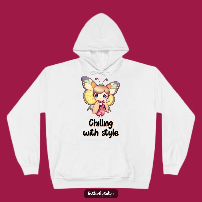 Funny Butterfly Kimono Fan Dancer Hoodie - Cozy & Colorful Humorous Art