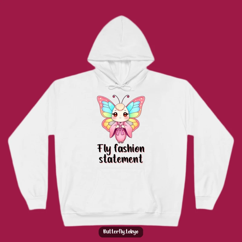 Funny Butterfly Pink Kimono Hoodie: Cozy Comfort with Artistic Flair
