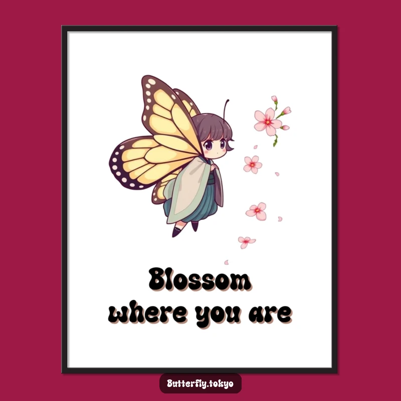 Funny Free Printable Wall Art: Butterfly Kimono Blossom Hunt - Whimsical Downloadable Art!