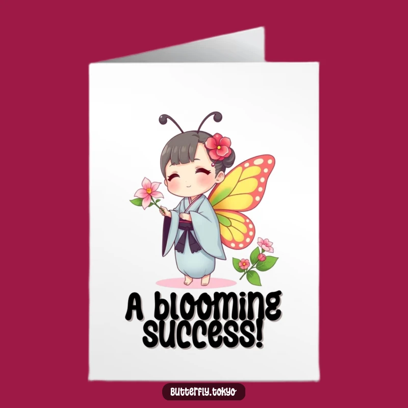 Free Printable Congrats Card: Gentle Butterfly Kimono - Sweet Downloadable Gift!