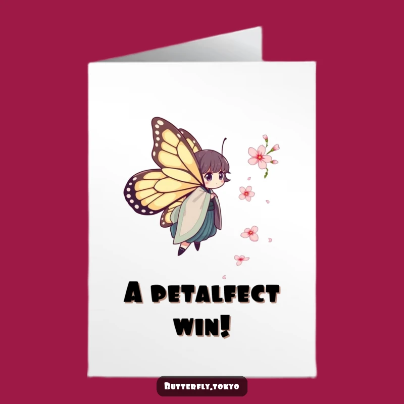 Free Printable Congrats Card: Elegant Butterfly Kimono Chase - Dreamy Downloadable Gift!