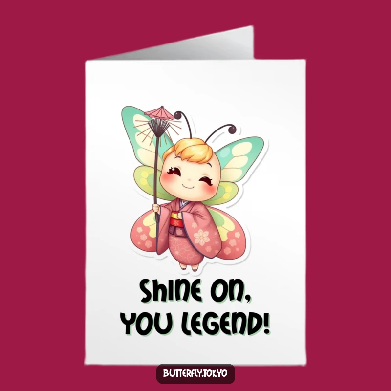 Free Printable Congrats Card: Cheerful Butterfly Kimono - DIY Downloadable Gift!