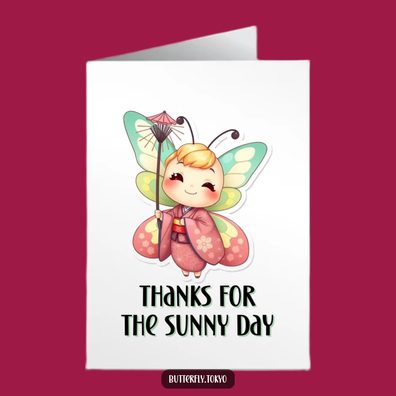 Free Printable Thank You Card: Bright Butterfly Kimono - Humorous Downloadable Gift!