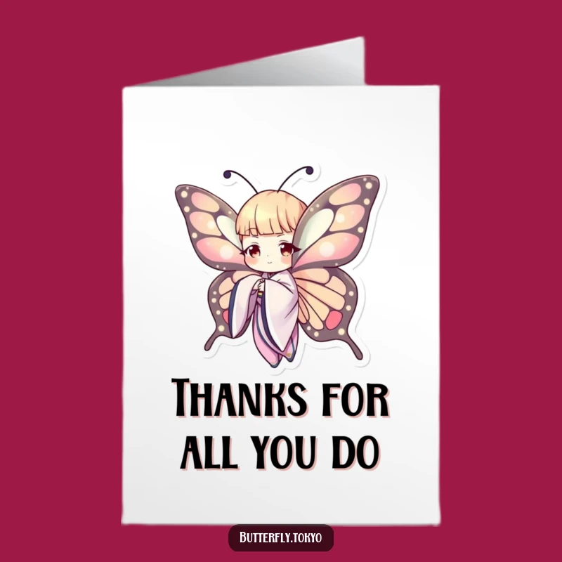 Free Printable Thank You Card: Chic Butterfly Kimono - Funny Downloadable Gift!