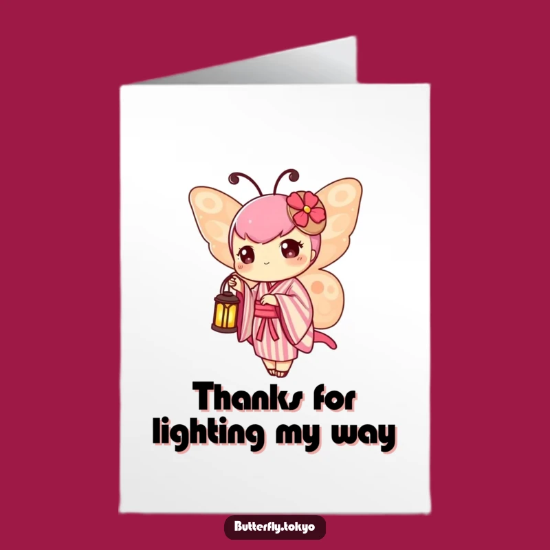 Free Printable Thank You Card: Lantern Butterfly Kimono - Funny Downloadable Thanks