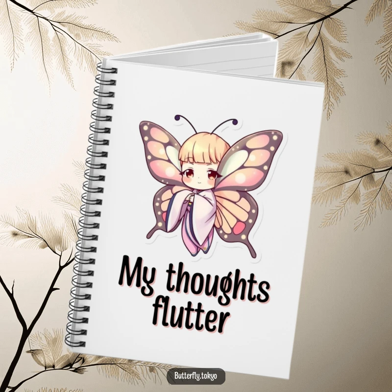 Funny Butterfly Kimono Notebook: A humorous and elegant butterfly in a kimono, ready to inspire creative thoughts and funny notes.