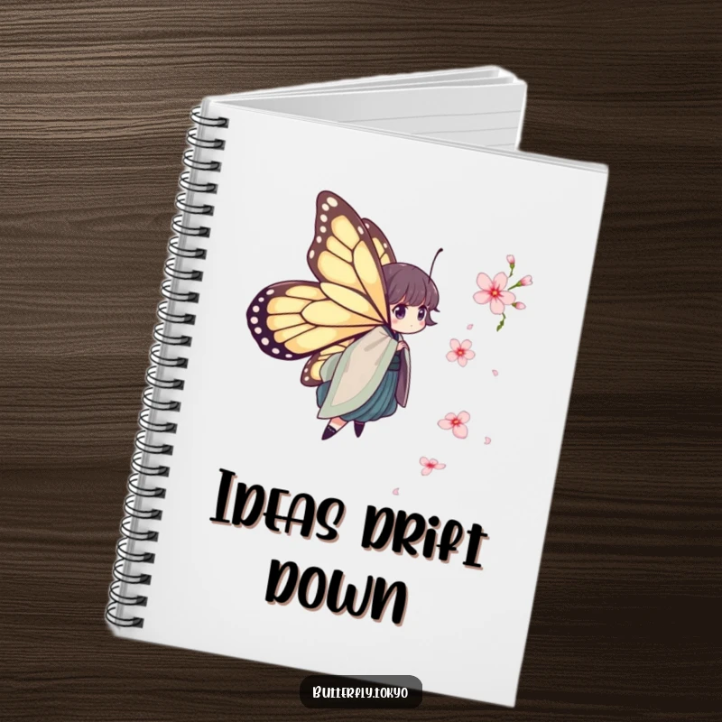 Funny Butterfly Kimono Notebook: A humorous and whimsical butterfly in a layered kimono, ready to capture fleeting thoughts.