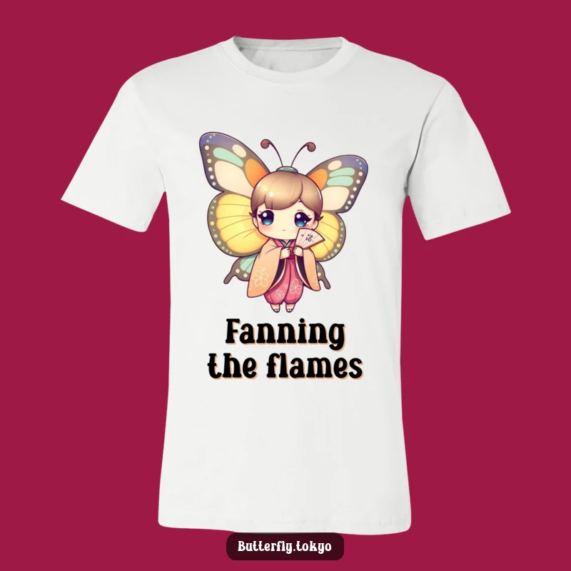 Funny Butterfly Kimono Fan Dancer T-Shirt - Vibrant & Humorous Style