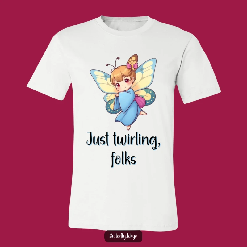 Funny Butterfly Blue Kimono T-Shirt: Dance Through Life in Style
