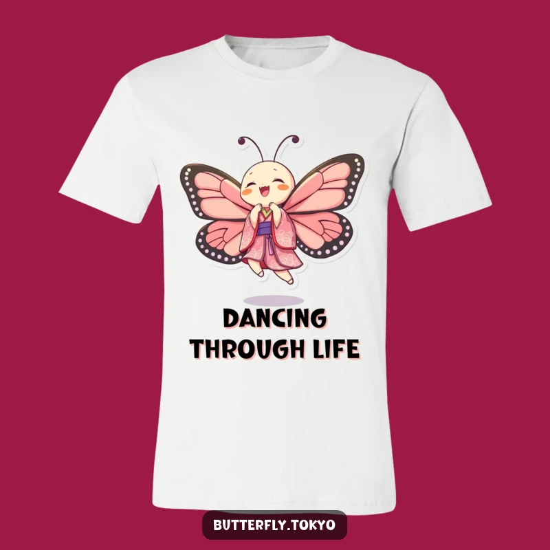 Funny Butterfly Kimono Dancer T-Shirt - Joyful & Humorous Art Apparel