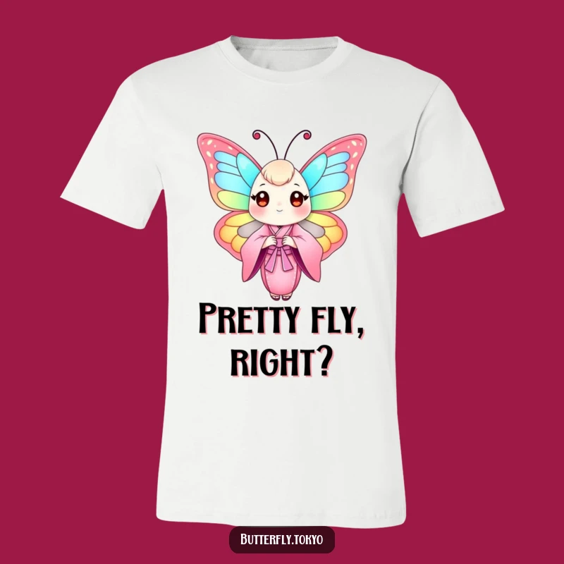 Funny Butterfly Pink Kimono T-Shirt: Wear Your Colorful, Elegant Style