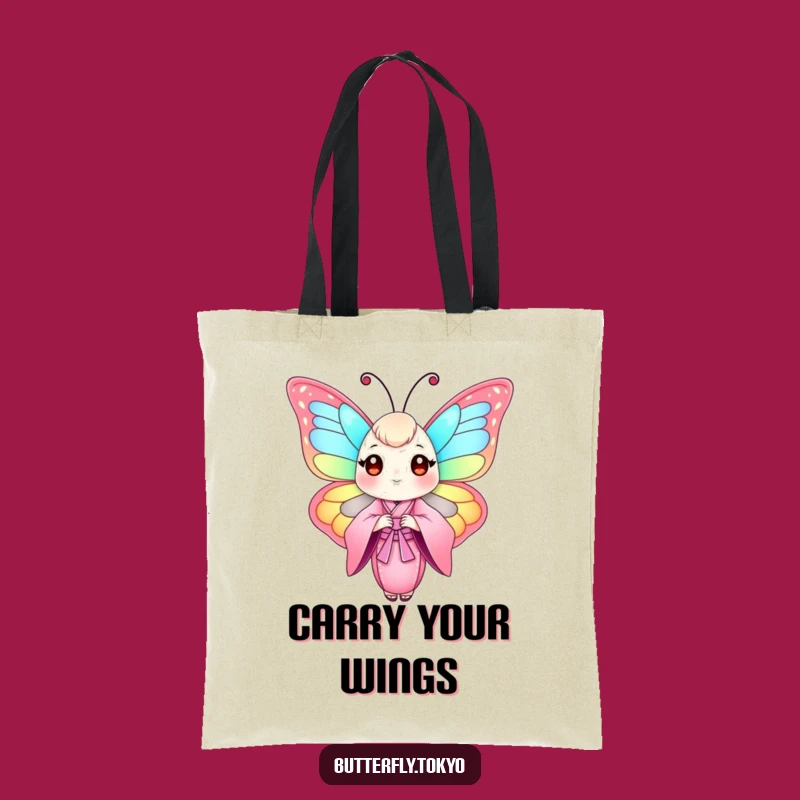 Funny Butterfly Pink Kimono Tote Bag: Carry Your Style with Grace