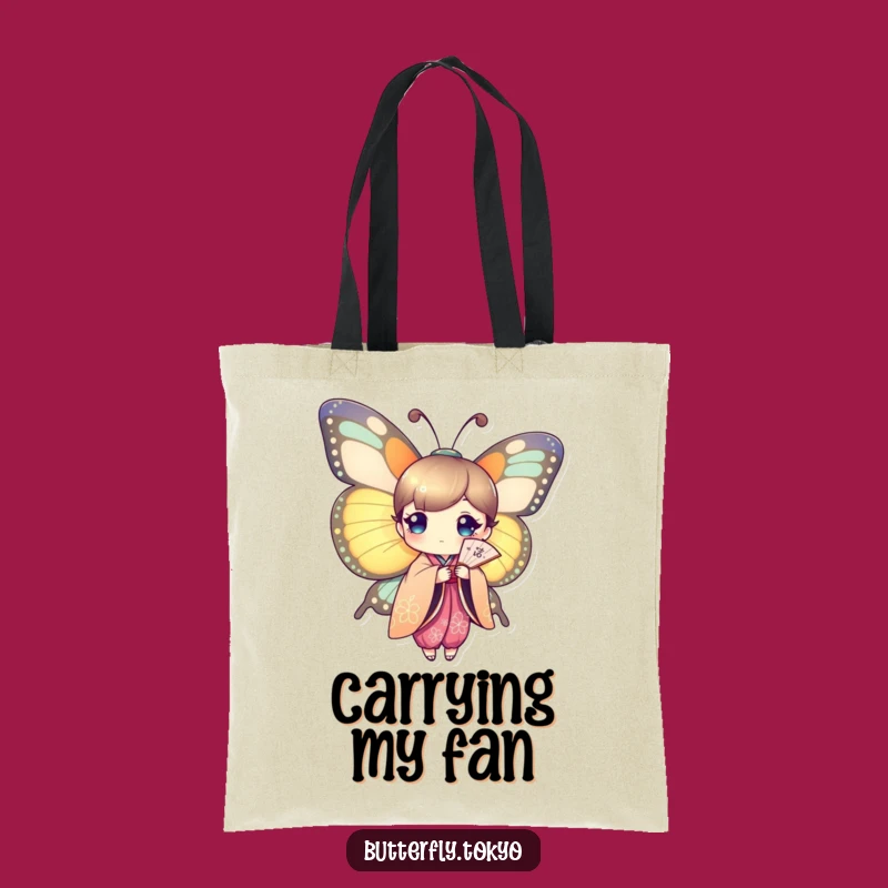 Funny Butterfly Kimono Fan Dancer Tote Bag - Stylish & Humorous Art