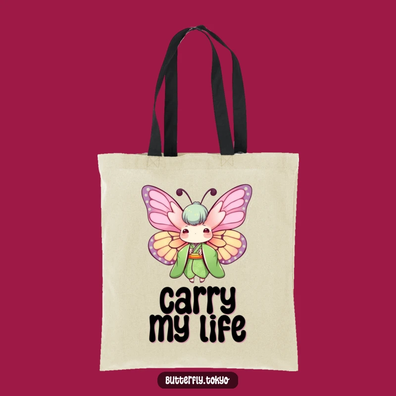Funny Butterfly Green Kimono Tote Bag: Carry Nature's Beauty