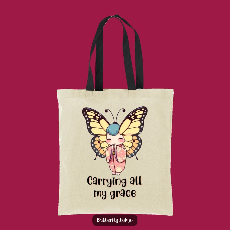 Funny Butterfly Kimono Tote Bag - Elegant Art, Practical & Humorous